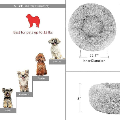 Calming Dog Bed for Small Dogs Round Fluffy