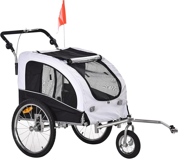 Aosom Dog Bike Trailer 2-in-1 Pet Stroller