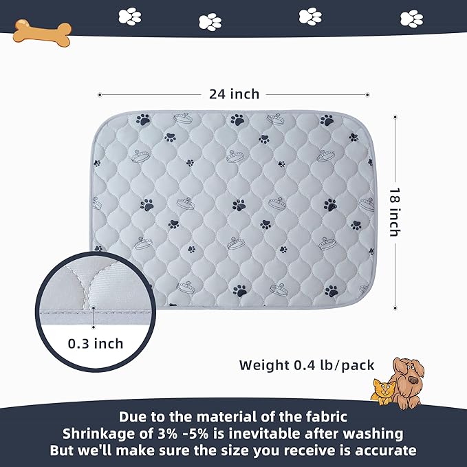 Reusable Pet Pee Pads 4 Pack 18"x24" Ultra-Absorbent
