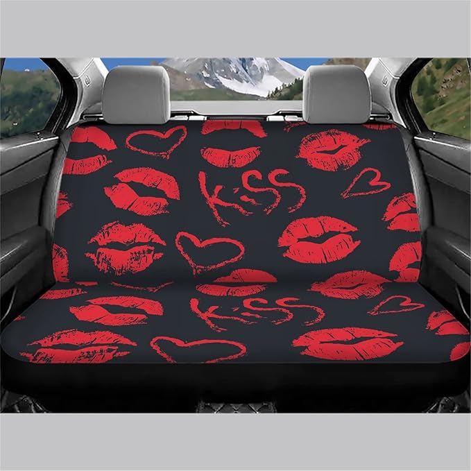 CLOHOMIN Red Kiss Lips Print Car Seat Covers