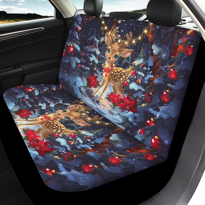 Christmas Deer Car Seat Covers Set Car Seat 4 Soft