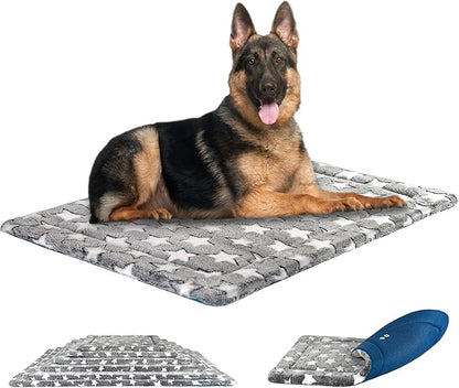 KROSER Fancy Dog Crate Pad Dog Bed Mat Reversible (Cool & Warm)