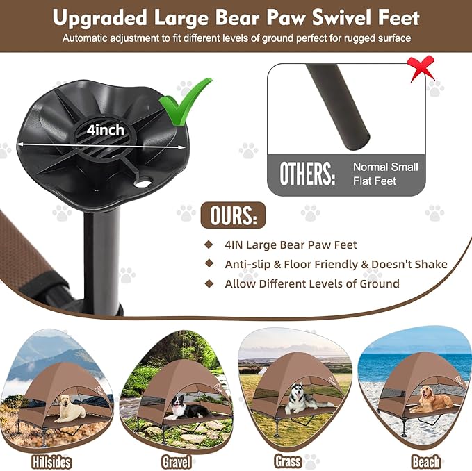 Upgraded Elevated Dog Bed with Canopy