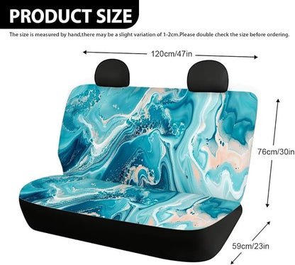 AFPANQZ Blue Marble Car Seat Cover for Rear Bench Seats Polyester Fabric Protects Against Dirt Pet Fur Dog Hair