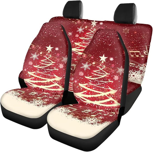 Christmas Tree Seat Covers for Cars for Women 4pcs Auto