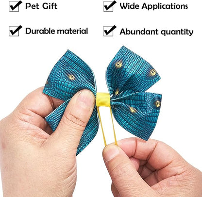 24Pcs/12 Pairs Big Dog Hair Bows Animal Print