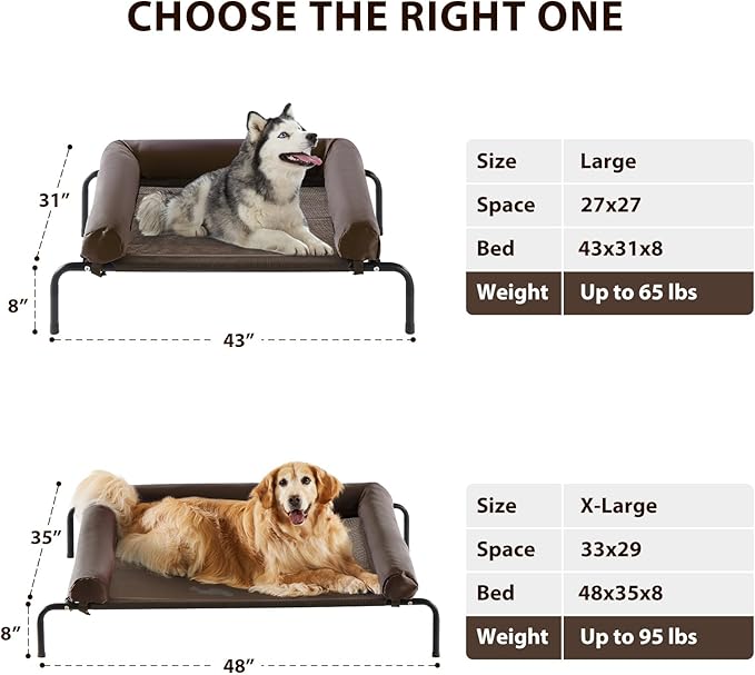 RRPETHOME Large Elevated Cooling Dog Bed