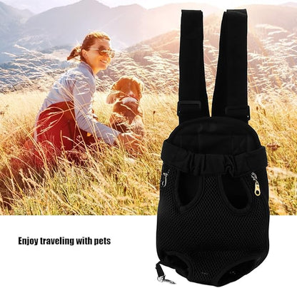 Dog Backpack, Hands Free Dog Carrier Backpack, Adjustable Pet Travel Bag, Pet Carrier Backpack Leg Out, Portable Pet Backpack for Small Medium Dogs Cats Puppies, Large