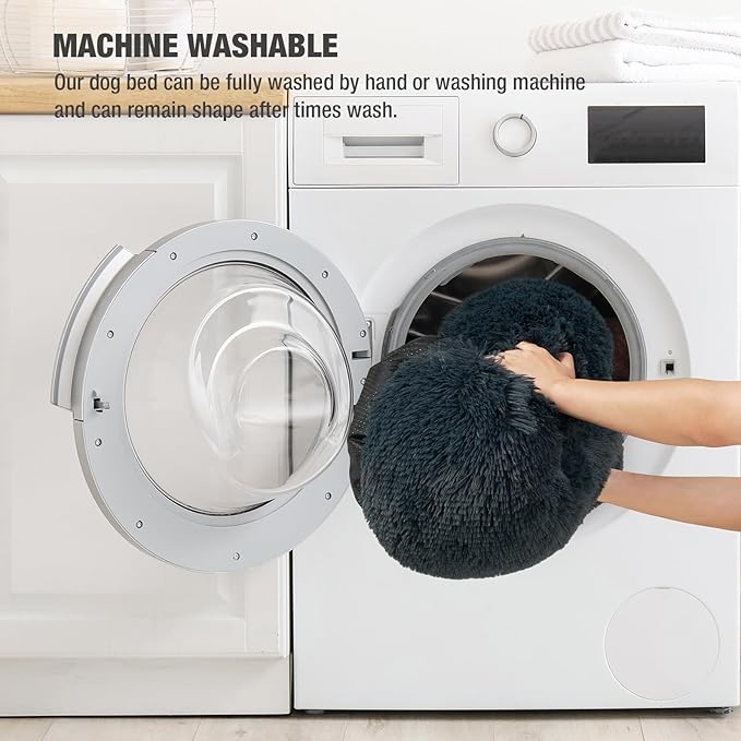 Veehoo Calming Dog Bed Cat Bed 100 lbs 36", Navy