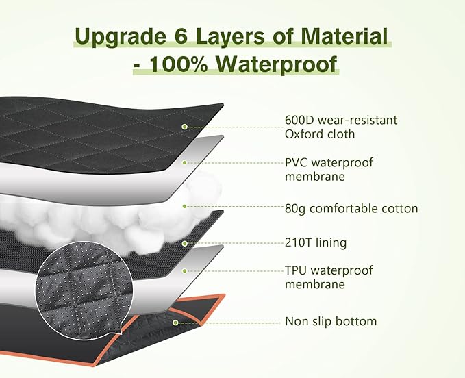 Pecute Dog Seat Cover for Back Seat