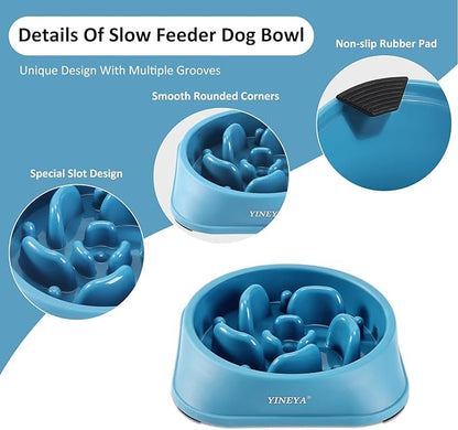 Slow Feeder Dog Bowls Large Breed, Dog Slow Feeder Bowl, Dog Food Bowls Slow Feeder, Dog Bowl Slow Feeder, Dog Bowl That Slow Down Eating(DarkBlue)