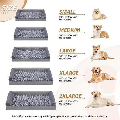 MIHIKK Orthopedic Dog Bed for Extra Large Dogs 44x32x7 Inch