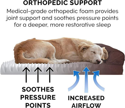 Furhaven Orthopedic Dog Bed for Large Dogs w/ Removable Bolsters & Washable Cover 95 lbs
