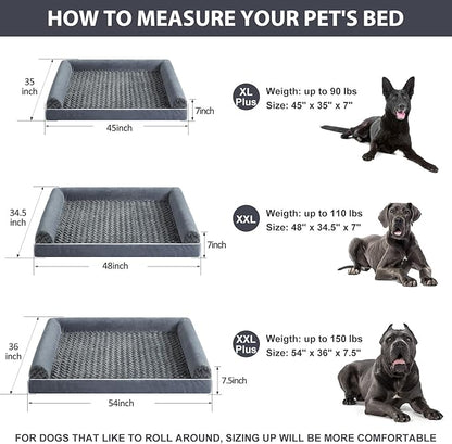 BFPETHOME Extra Large Dog Bed 48x35x7 inches,