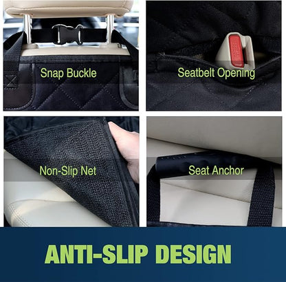 NESTROAD Dog Car Seat Cover for Back Seat Protection,600D Heavy SUVs(Black,53"×57")