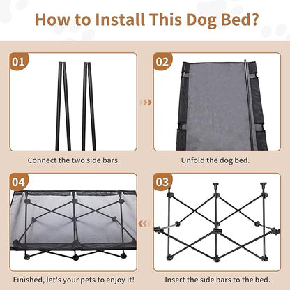 KingCamp Elevated Dog Bed with Separate Washable Sleeping Mat