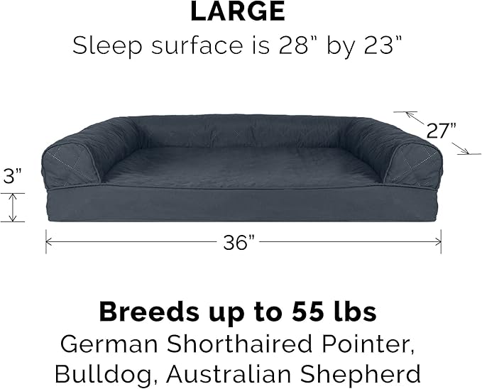 Furhaven Orthopedic Dog Bed for Large/Medium Dogs w/ Removable Bolsters & Washable Cover 55 lbs