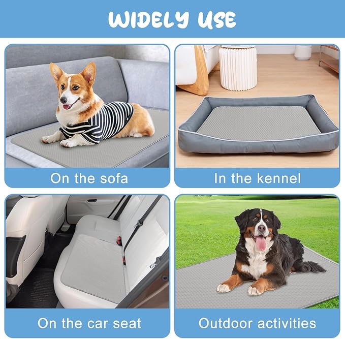 Summer Dog Cooling Mat Washable Ice Silk Self Cool Pad for Small Medium Large Dogs and Cats 40x28in)
