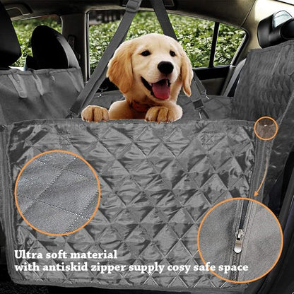 Honest Luxury Quilted Dog Car Seat Covers with Side Flap Pet Backseat Cover for Cars (X-Large(61''Wx64''L), Gray)