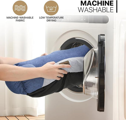 MoNiBloom 27"x21"x7" Dog Beds for Medium Small Dogs Machine-Washable Linen-Like Fabric Pet Beds Warming Cozy Soft Bed for Dogs and Cat