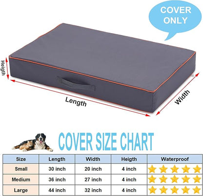 Waterproof Dog Bed Cover Washable, Heavy Duty Durable Oxford Universal Pet Dog Bed Replacement Protector Cover