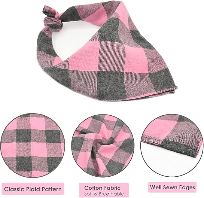Bubblepup Plaid Dog Bandana 1PC Square