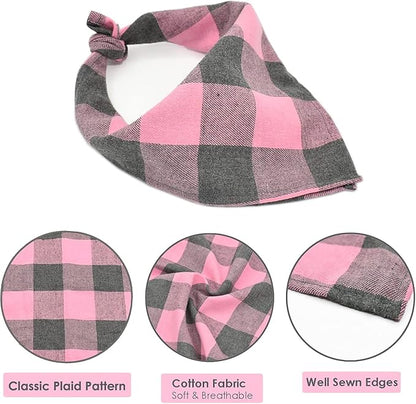 Bubblepup Plaid Dog Bandana 1PC Square