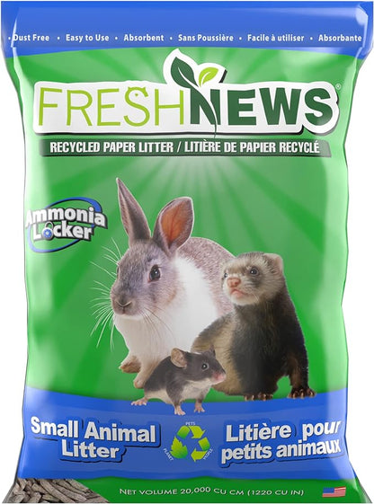 Fresh News Recycled Paper Small Animal Litter Bedding, 20 Liters