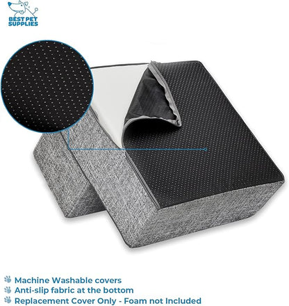 Best Pet Supplies Foldable Pet Stairs Cover for Foam Dog Ramps 2-Step