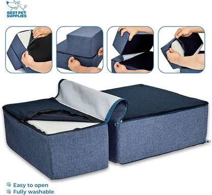 Best Pet Supplies Portable Foldable Foam Pet Stairs/Steps for Couch 2-Step (H: 12")