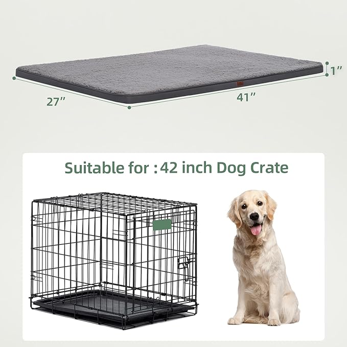 Dog Crate Bed Pad Mat Reversible (Cool&Warm) with Removable Washable Cover 41x27 Inch,