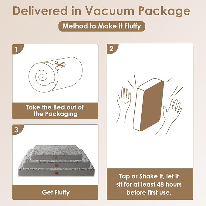 EHEYCIGA Orthopedic Dog Beds for Large Dogs with Removable Washable Cover 36x27