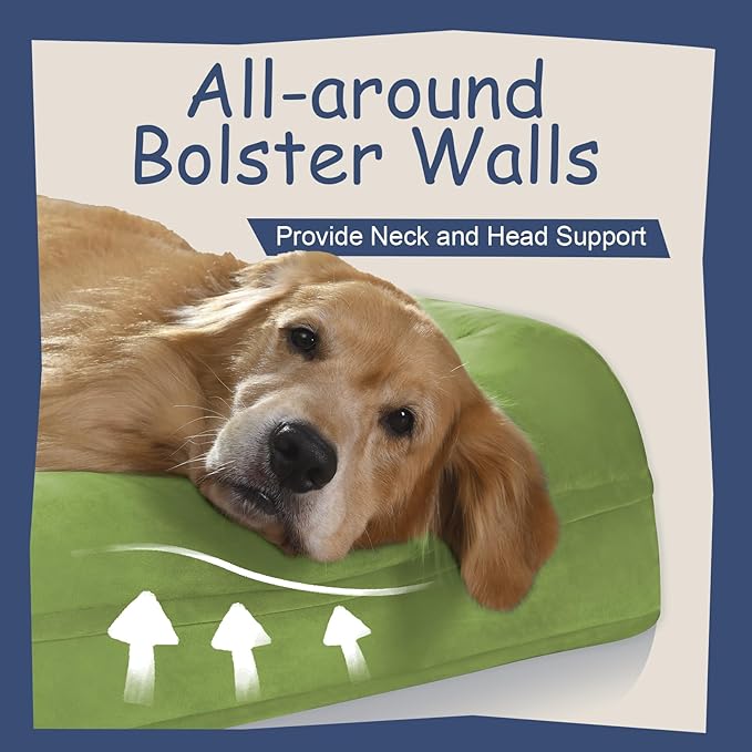 Orthopedic Washable Large Dog Bed: XLarge Dog Bed Bolster Waterproof