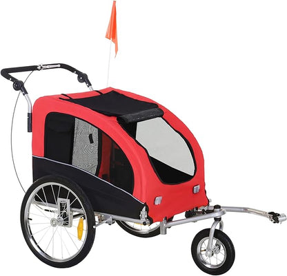 Aosom Dog Bike Trailer 2-in-1 Pet Stroller