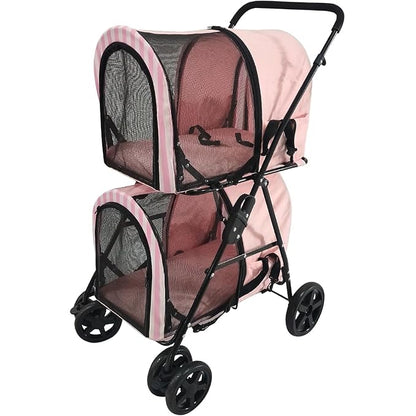 Critter Sitters Double Decker Pet Stroller 35 Pounds, 4-Wheel, Travel