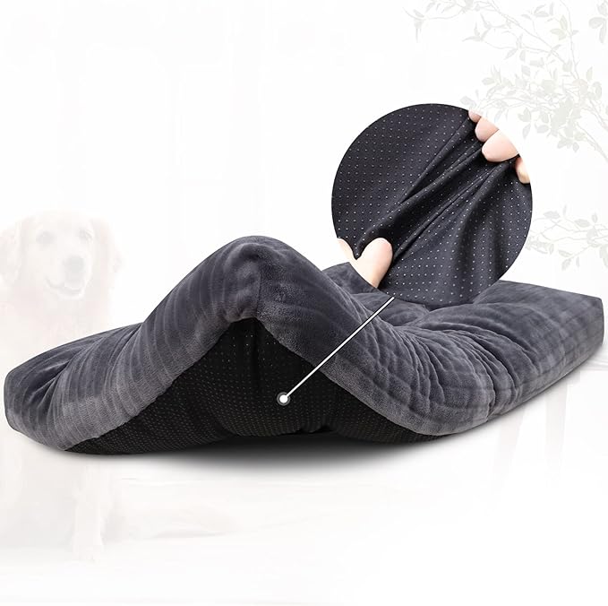 Dog Crate Bed Washable Dog Beds for Large Dogs Deluxe Thick Flannel Fluffy Comfy Kennel Pad Anti-Slip & Anti-Scratch Pet Sleeping Mat 35 x 23 Inch,