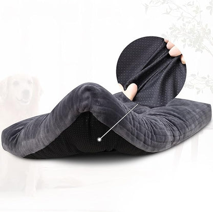 Dog Crate Bed Washable Dog Beds for Large Dogs Deluxe Thick Flannel Fluffy Comfy Kennel Pad Anti-Slip & Anti-Scratch Pet Sleeping Mat 35 x 23 Inch,
