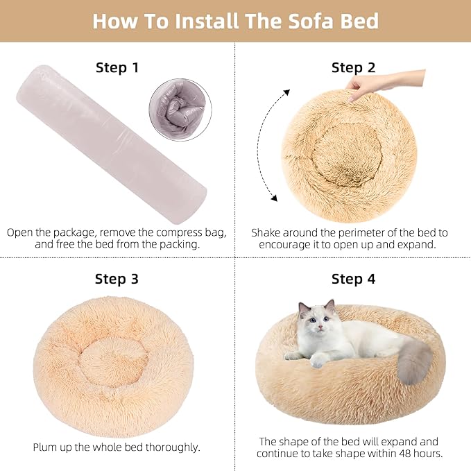 Nisrada Cat Beds for Indoor Cats 20 Inch