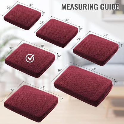 nanbowang Waterproof Dog Bed Covers Replacement Washable Pet Hair Easy to Remove (32x44x6, Burgundy)