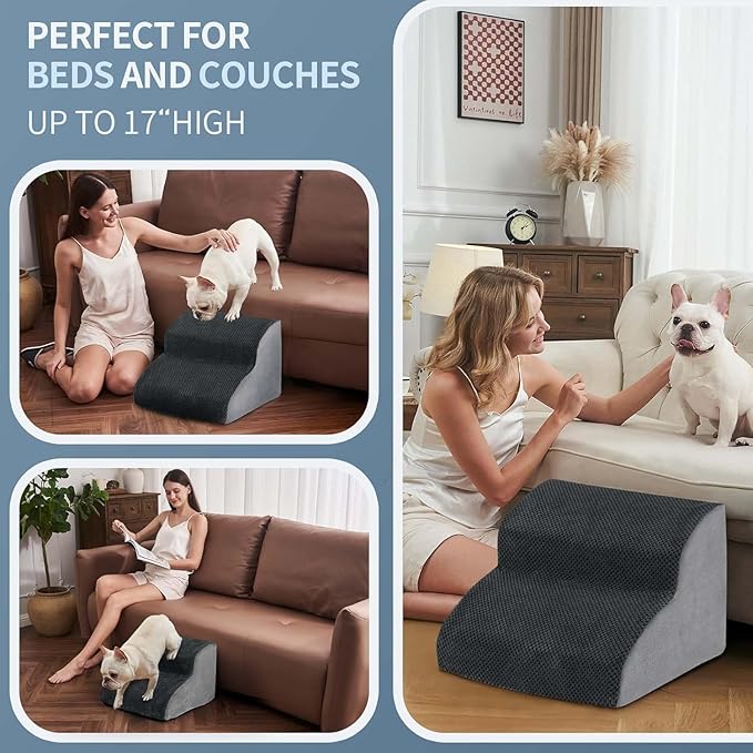 BOMOVA Dog Stairs for Small Dogs 2-Step Dog 2/3/4/5 Steps