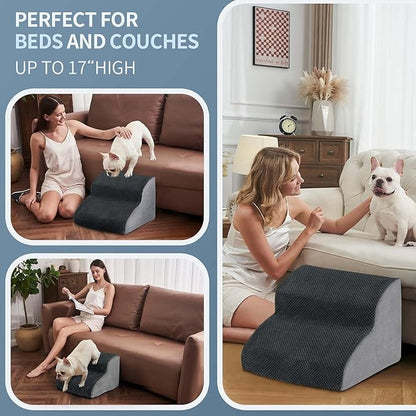 BOMOVA Dog Stairs for Small Dogs 2-Step Dog 2/3/4/5 Steps