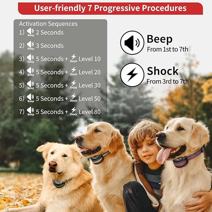 PetJoy Dog Bark Collar 5-15 lbs, 3 Pack 5 Adjustable