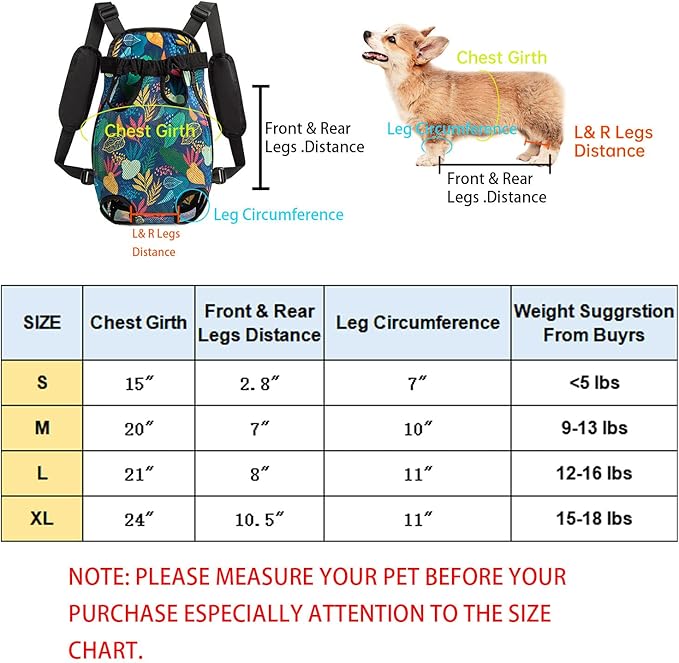 Pet Dog Carrier Backpack Legs Out Adjustable Pet Front Cat Backpack Carrier Travel Bag for Traveling Hiking Camping for Small Medium Dogs Cats Puppies