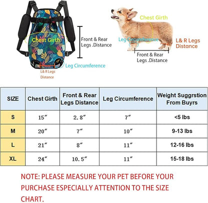 Pet Dog Carrier Backpack Legs Out Adjustable Pet Front Cat Backpack Carrier Travel Bag for Traveling Hiking Camping for Small Medium Dogs Cats Puppies