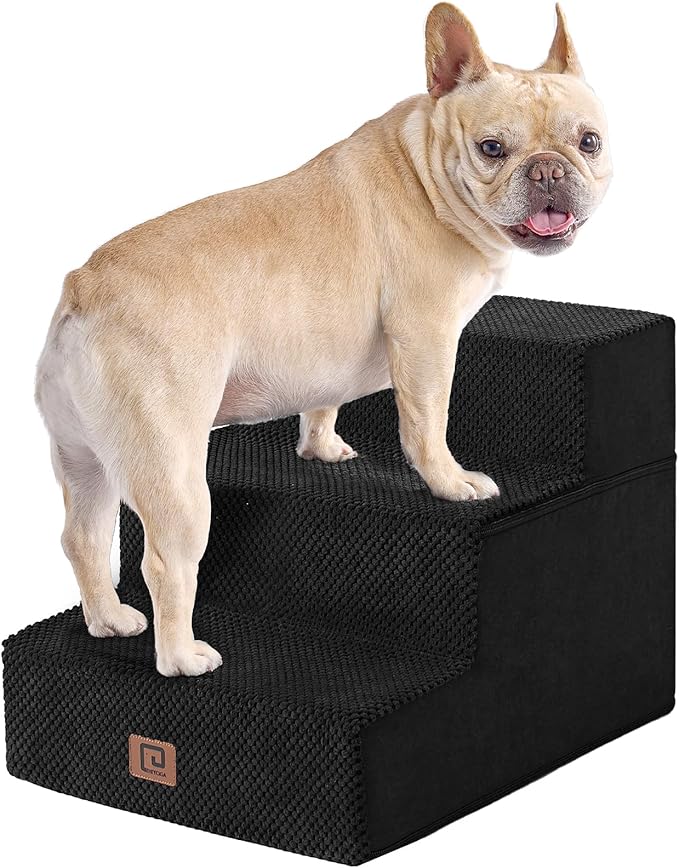 EHEYCIGA Dog Stairs for Small Dogs 13.5" H 3-Step Dog
