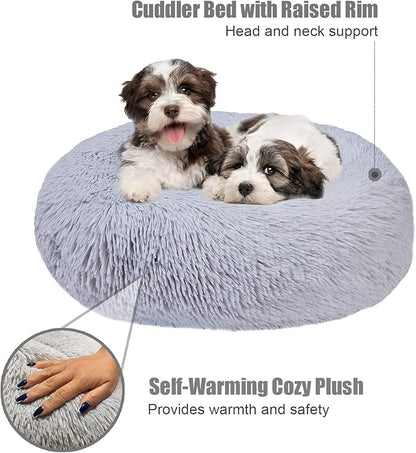 Aurako Cat Bed Dog Bed Round Cushion Pet 23" Light
