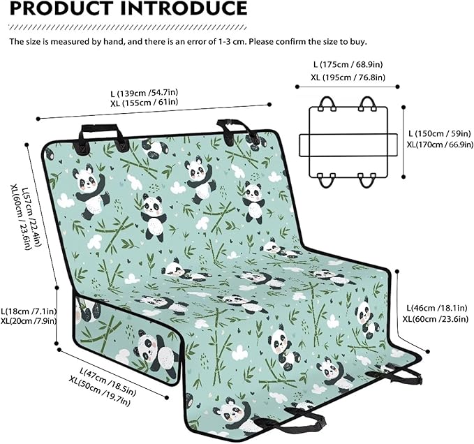 AFPANQZ Cartoon Panda Car Back Seat Cover