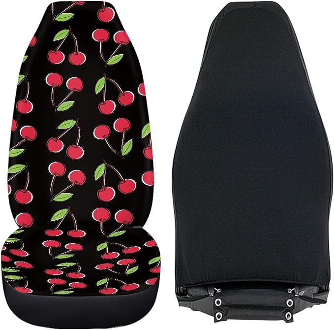 Red Cherry Print Car Seat Covers Full Set of 2