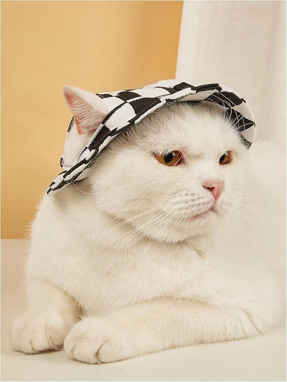 Generic Grid Pattern Dog Hat with Ear Hole
