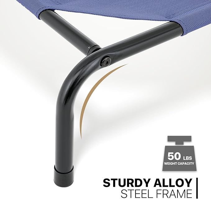 MoNiBloom Elevated Dog Bed Cooling Raised Ped Bed Portable Dog Cot for Camping or Beach 35 Inches